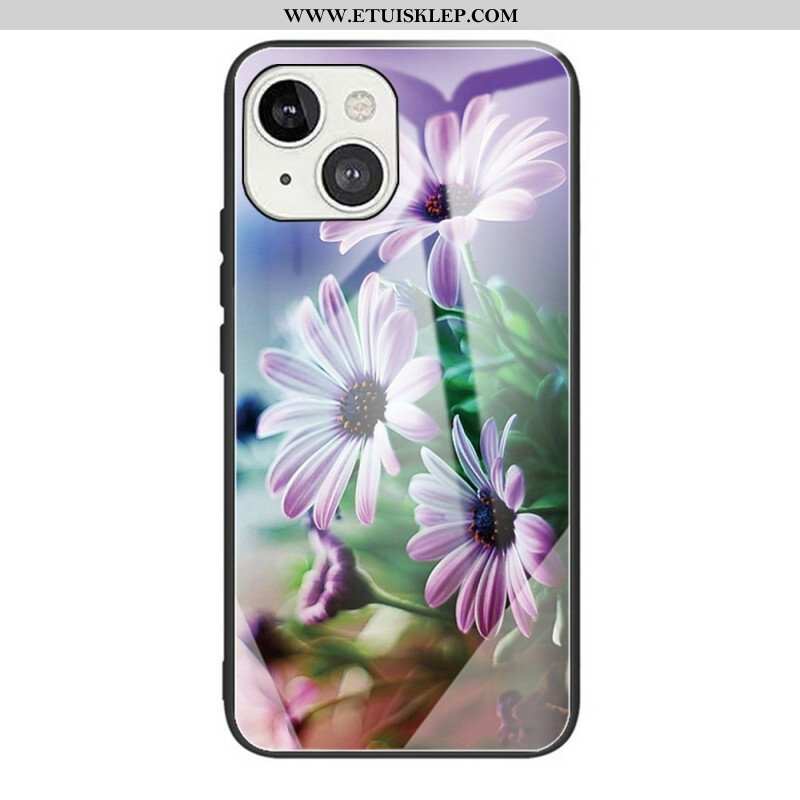 Etui do iPhone 13 Mini Realistyczne Kwiaty Ze Szkła Hartowanego